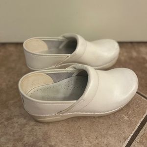 White Dansko Nursing Clogs
